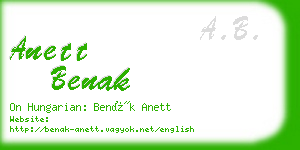 anett benak business card